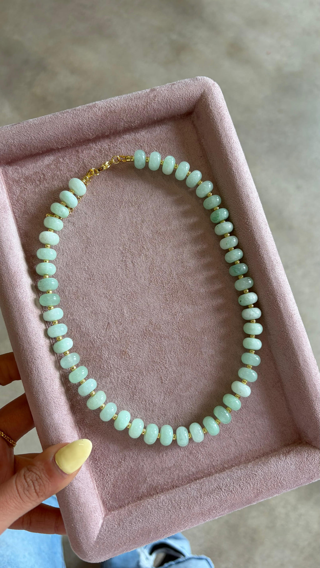 Natural Mint Jade Necklace