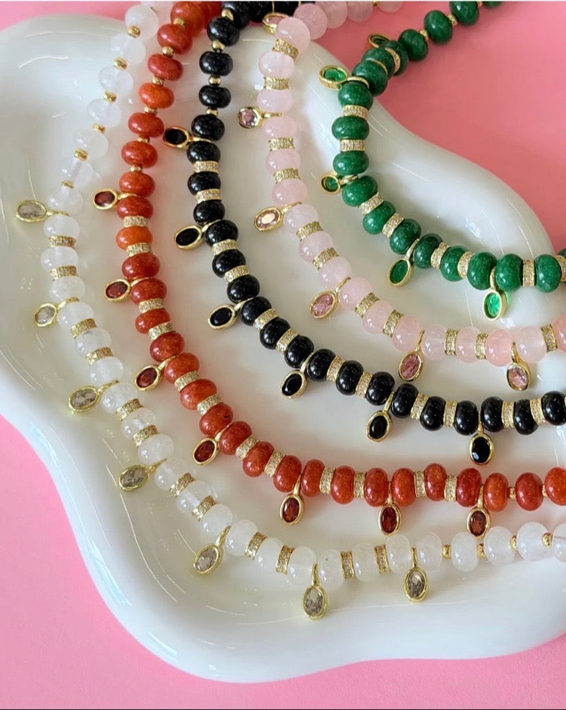 Natural Stone Gem Necklace