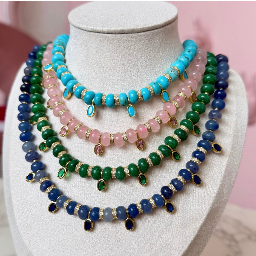 Natural Stone Gem Necklace