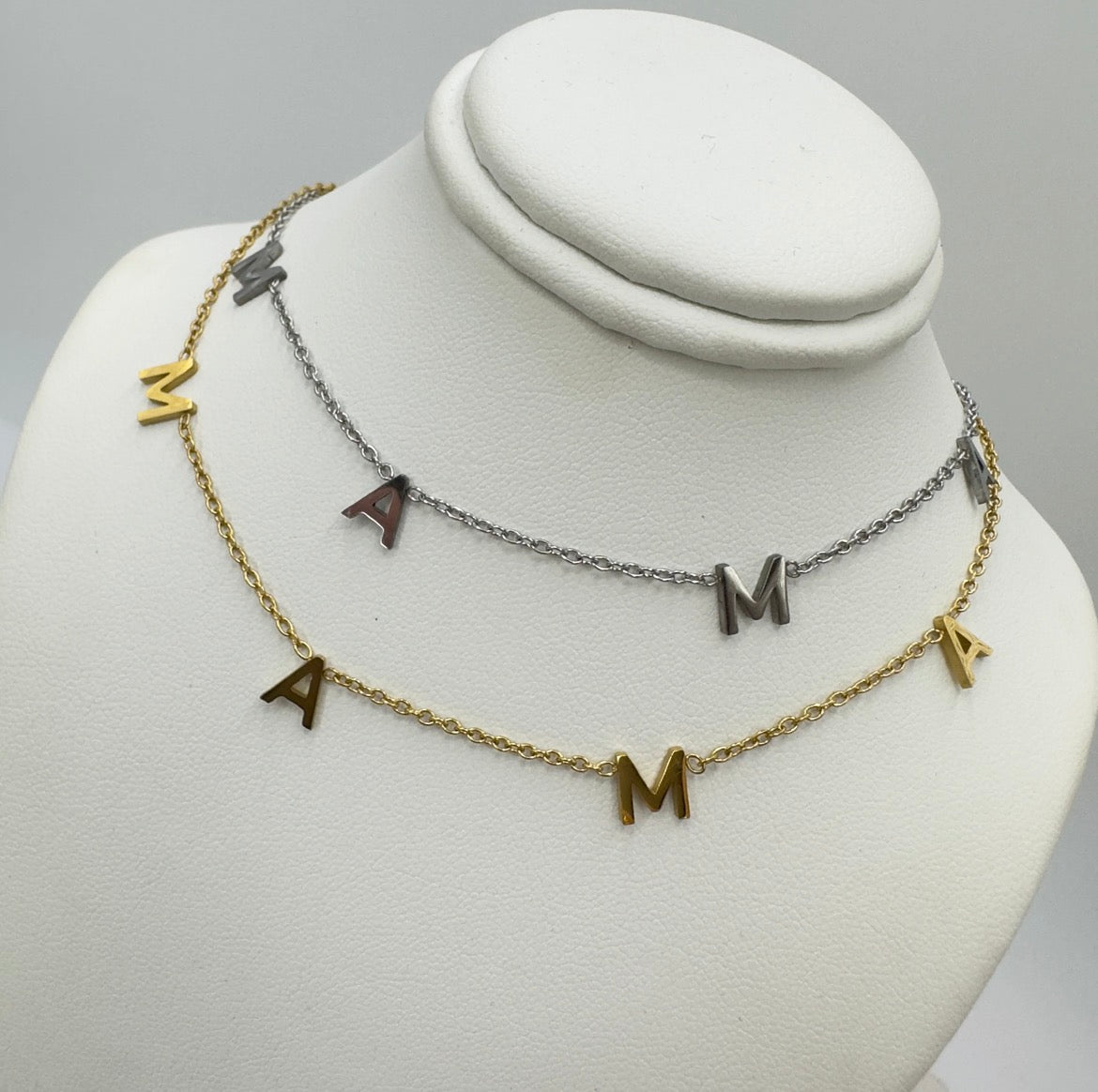 Plain silver mama necklace