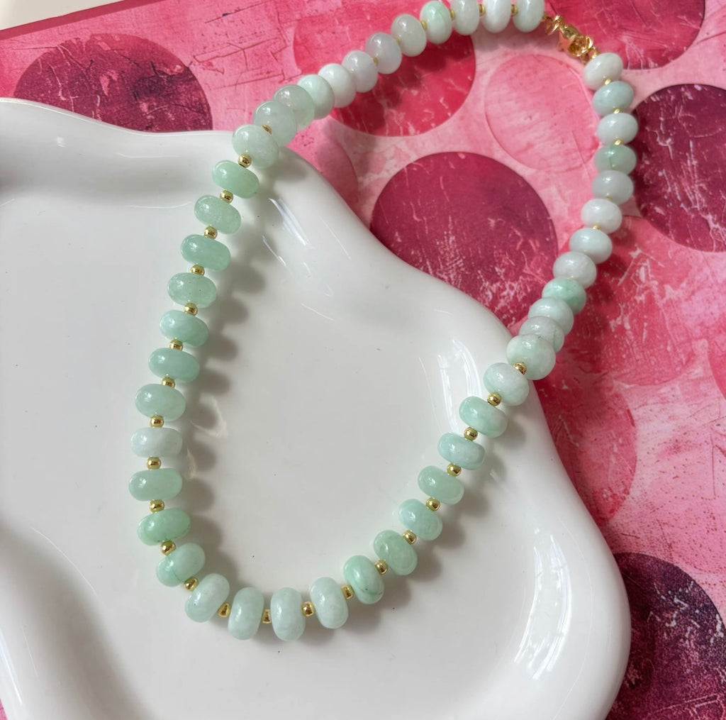 Natural Mint Jade Necklace