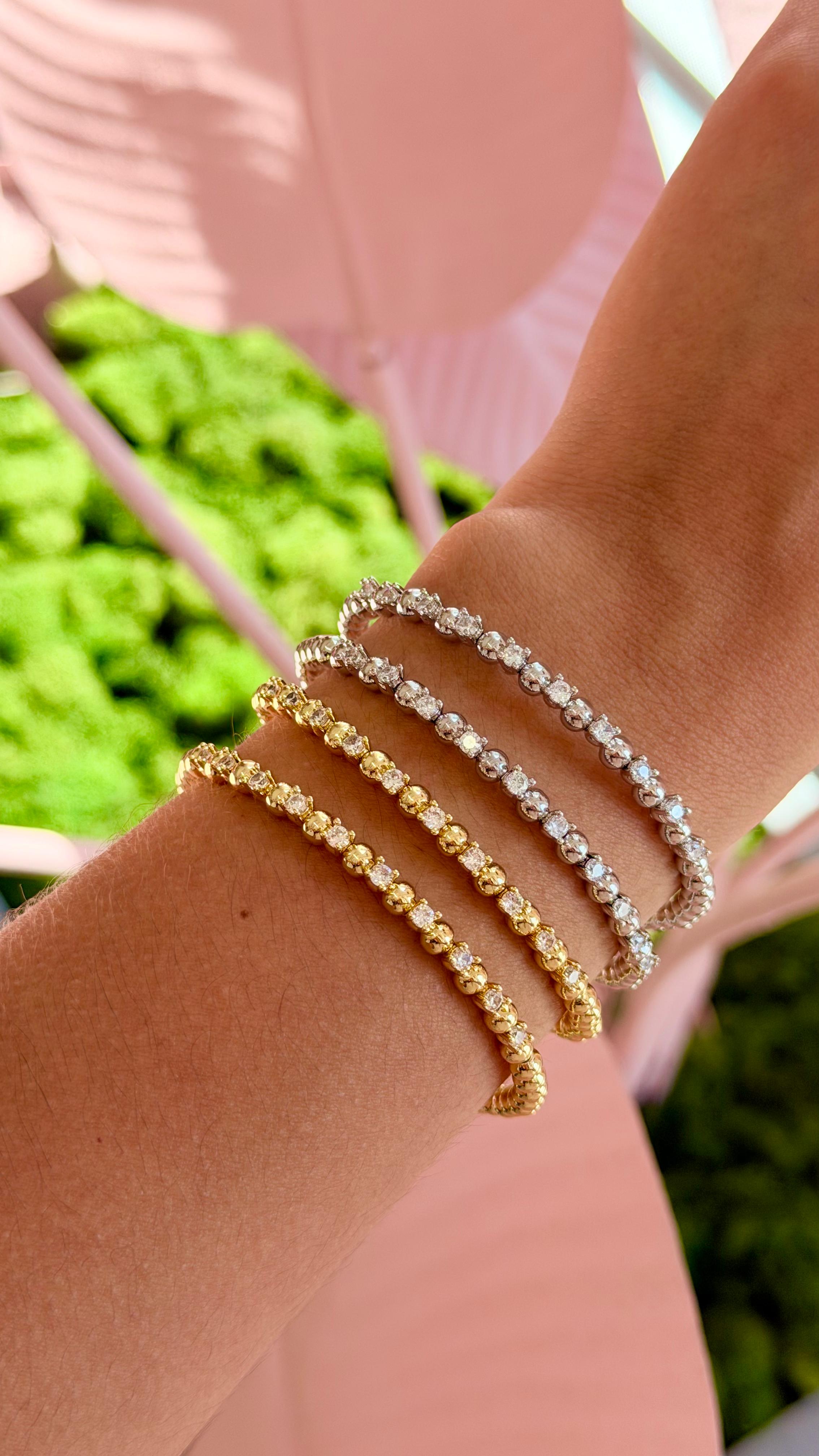 Gold and Silver zirconia bracelet