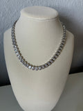 Silver Baguette Tennis Necklace