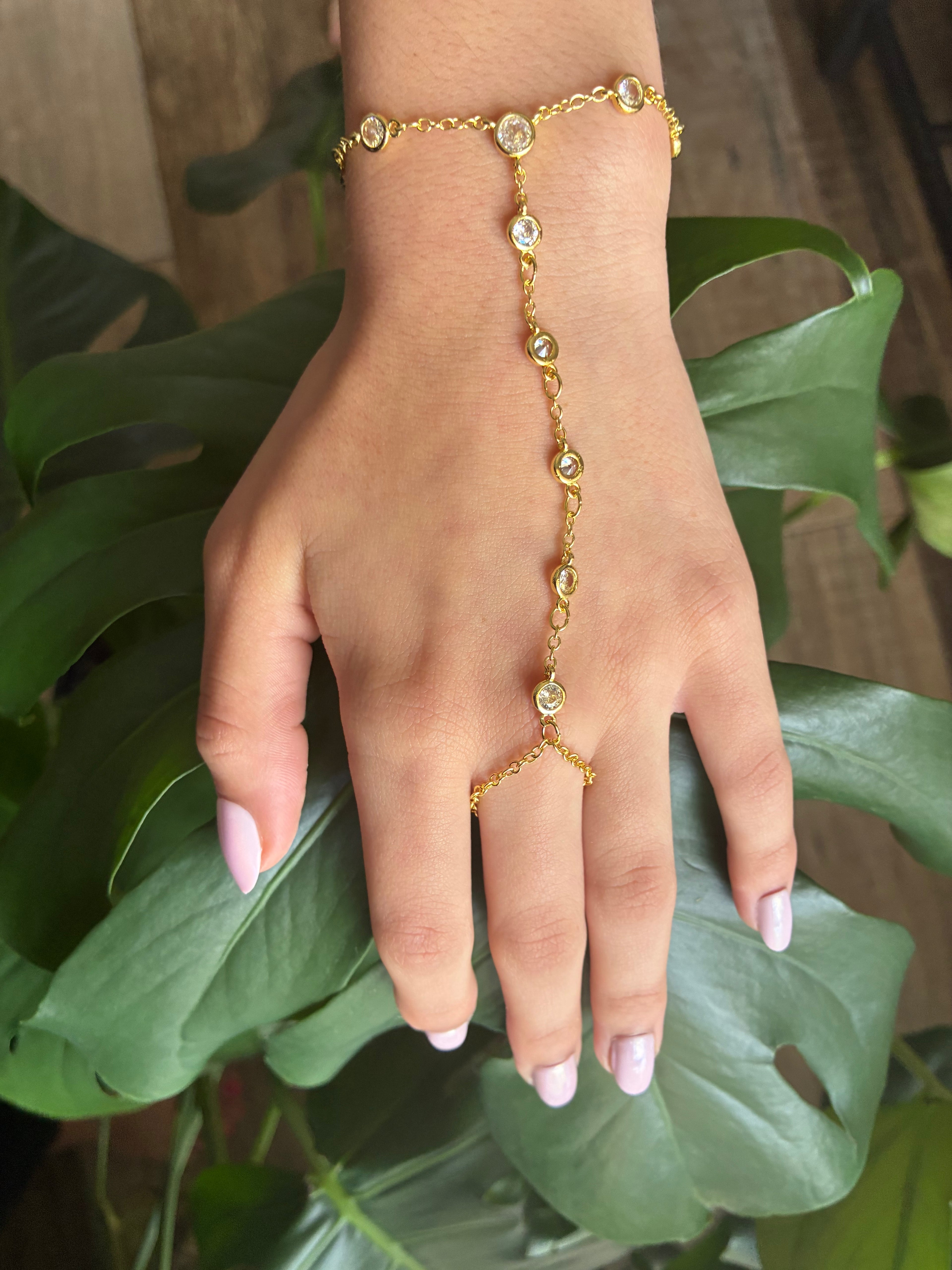 Multi Stone hand chain